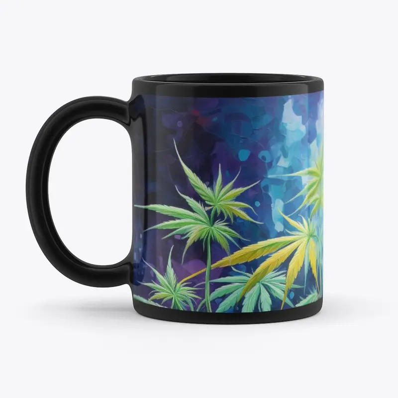 Cannabis Oil Painting-Style Cup